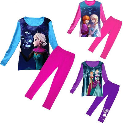 

Kids Girls Princess Frozen Elsa Print Long Sleeve Nightwear Sleepwear Pajamas Pyjamas Outfits Clothes