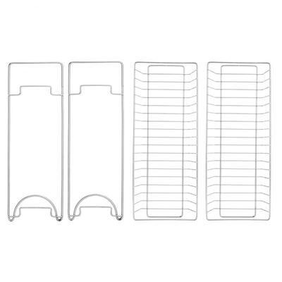 

Greensen 2 Tier Storage Rack Shelf Holder Organizer for Kitchen Bathroom Use Silver Gray
