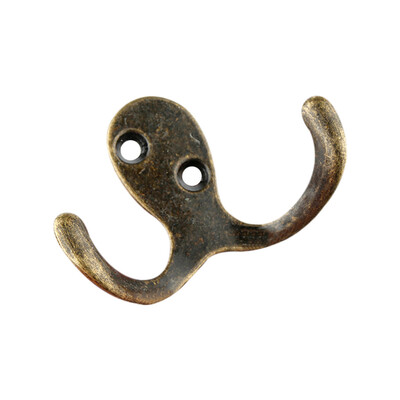 

〖Follure〗Double Prong Robe Hook Rustic Hooks Retro Cloth Hanger Coat Hanger
