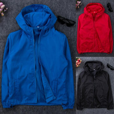 

Vintage Mens Fashion Windbreaker Zipper Jacket Hoodie Sports Gym Outwear Coats