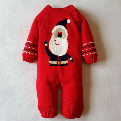 

Baby Warm Rompers Newborn Boys Girls Sweater Christmas Deer Plush Outwear