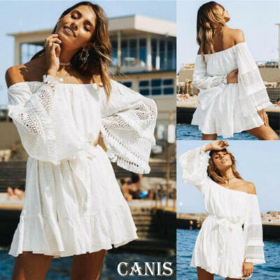

USA Women Boho Short Maxi Dress Cocktail Evening Party Dresses Beach Sundress