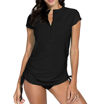 

Roseonmyhand Womens Rash Guard Sun Protection UV Surf Tops Short Sleeve Swim Shirt