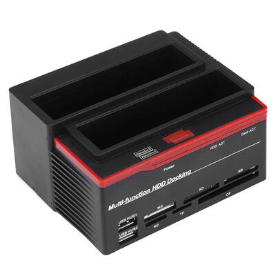 

Greensen Dual-Bay 25 35 SATA & IDE HDD Enclosure Docking Dock Station USB20 Hub Card Reader