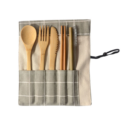 

Toponeto Portable Bamboo Cutlery Travel Eco-friendly Fork Spoon Set Include Reusable Bamb