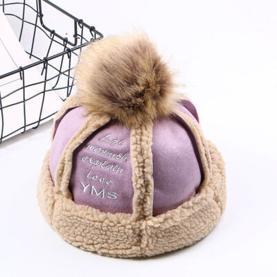 Autumn&Winter Hat Female Korean version Big Ball Thickening Heating Headgear Female Fashion Furry Landlord Hat Tide