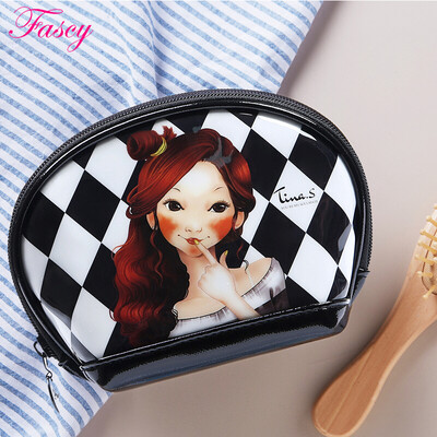 

Fascy cosmetic bag portable fashion trend half moon packet princess Tina golden yellow