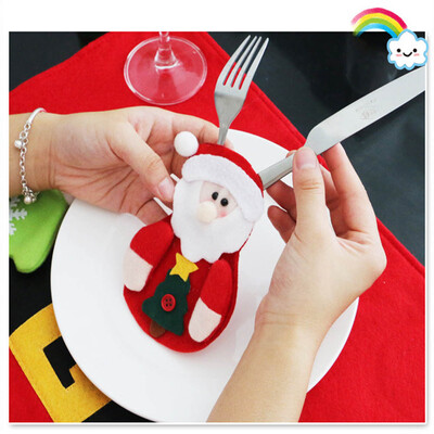 

Tailored Christmas Snowman Santa Claus Dinnerware Cover Xmas Fork Tableware Bag