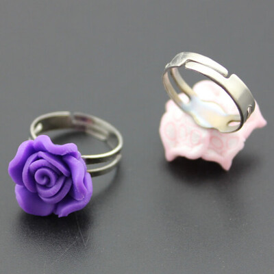

Lovely Soft Clay Flowers Children Kids Boys Girls Cartoon Flower Gift Finger Rings Random Delivery Adjustable
