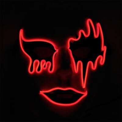 

Luminous Halloween Masquerade Cosplay Mask Full Face Party Grimace Mask Glowing Cold Light Mask Decoration