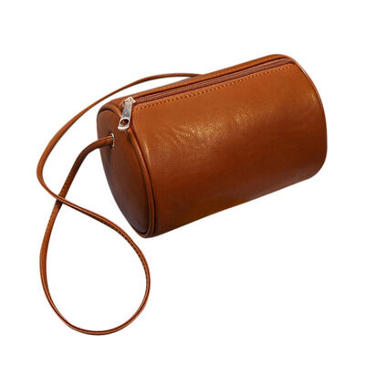 

Women Bag 2019 New Fashion Girls Casual Simple Solid Color Shoulder Messenger Cylindrical Versatile Buckle Strap Handbag