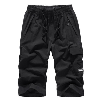 

Tailored Mens Summer Plus Size Thin Fast-drying Beach Casual Sports Calf-Length Pants