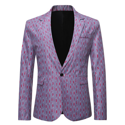 

Toponeto Mens Slim Button Suit Plaid Turn-down Collor tops Solid Jacket Coat