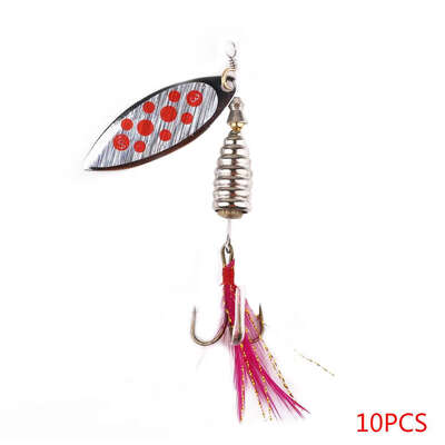 

1PCS5PCS10PCS 8cm13g Metal Fake Baits Adult Outdoor Feather Rotating Sequined Fishing Lure
