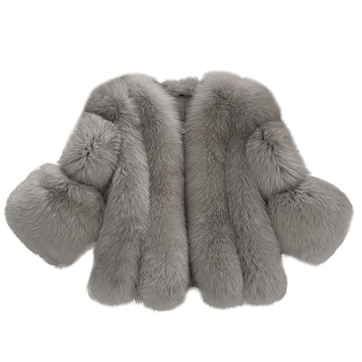 

Toponeto Women Fashion Solid Jackets Fur Short Stitching Button Faux Fur Coat