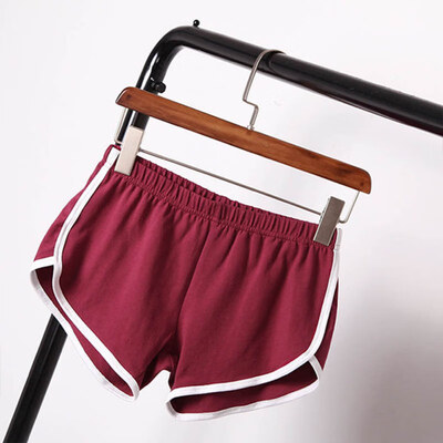 

New Summer Shorts Women Color Block Casual Shorts Workout Waistband Skinny Shorts