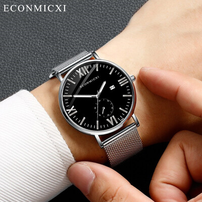 

Gobestart Fashion Mens Alloy Band Analog Quartz Round Wrist Watch Mens Business Watch