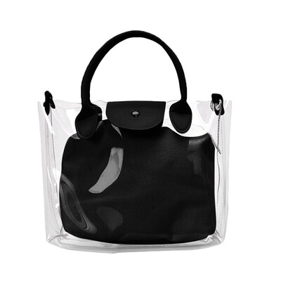 

Tailored 2019 Summer New Woman Shoulder Bag Transparent Bag 2PC Messenger bag Handbag