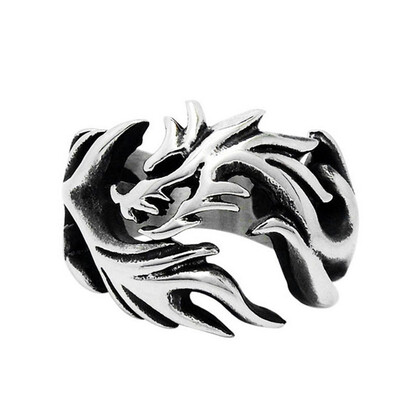 

Domineering Dragon Ring Mens Index Finger Titanium Steel Retro Dragon Ring Atmosphere Ring Mens Rings Personality Single Ring