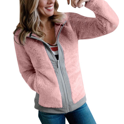 

Toponeto Womens Winter Warm Fleece with Pockets Zip Open Front Outwear Coat