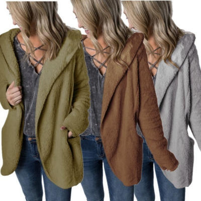 

HOT Women Warm Cardigan Loose Fuzzy Autumn Coat Side Pocket Long Sleeve Fleece Outwear Jacket Coat