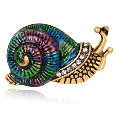 

Enamel Green Snail Brooches Small Size Shirt Collar Clip Pins Bag Dress Accessories Cute Animal Brooch Corsage