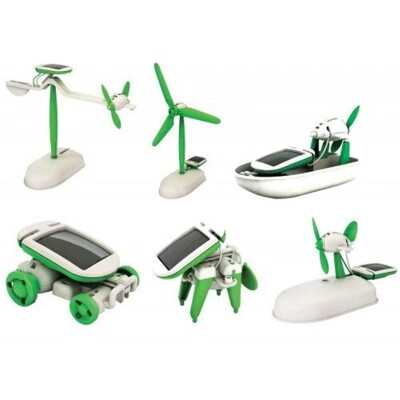 

6 in 1 Solar Power DIY Toy Robots Helicopter Plane Educational Children Gift