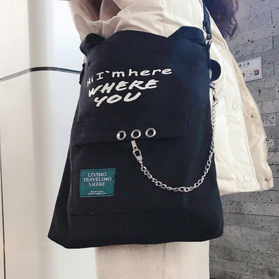 

Tailored Canvas Bag Female Shoulder Diagonal Package Literary Student Big Bag Canvas Bag