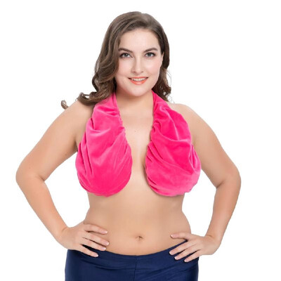 

Womens Bra Halter Neck Towel Underwear Big Boobs Hanging Type Bra Towel