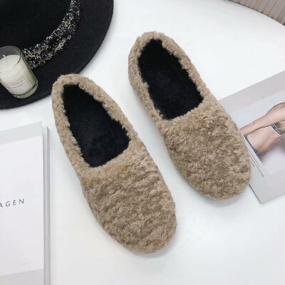 

Ins Mao Mao shoes women in autumn&winter winter wear students flat-bottomed Joker fashion bean shoes women