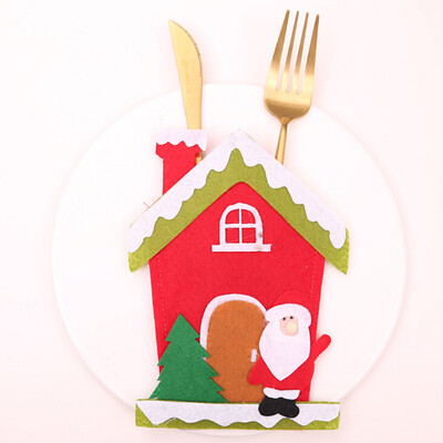 

Tailored Christmas Decorative Tableware Fork Set Christmas Hat Storage Tool