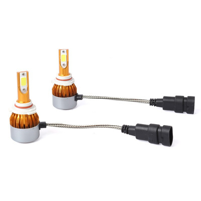 

9005 C6G 2PCS Led Cob LED Chip Car Headlamp 36W 6500k White Light 8000LM Car Bulb Fog Light Gold