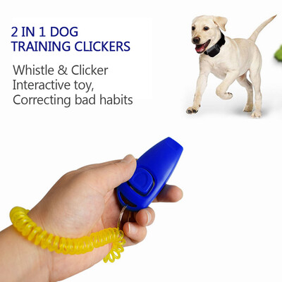 

Dog Training Clickers 2 in 1 Whistle&Clicker Pet Training Tools with Wrist Strap Key Ring for Dogs Cats Pets