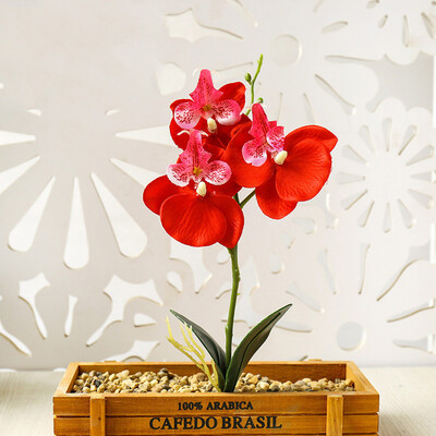 

Artificial Flower Phalaenopsis Floral Fake Potted Plant Bonsai Home Office Decor