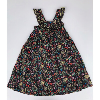

Willa&Emma Black full printed fruit dress in the middle of the child 13730