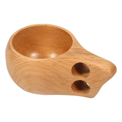 

Greensen1x Creative Outdoor Wooden Coffee Cup Portable Wood Tea Drinking Mug W Handle Home Decoration