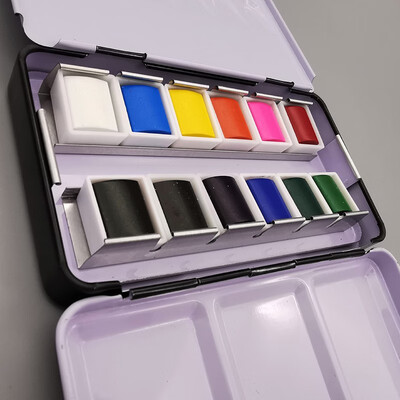

GUOGUOSTORY 12 color double row iron box solid watercolor 14677
