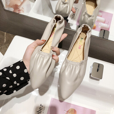 

Single shoe women fall flat Joker pointed pregnant women a pedal soft bottom Doudou grandma shoes women