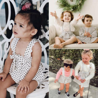 

UK Stock Infant Baby Girl Clothes Sleeveless Lace Dot Romper Outfit Summer 0-18M
