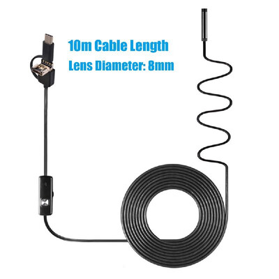 

3-in-1 Industrial Endoscope Borescope Inspection Camera Built-in 6 LEDs IP67 Waterproof USB Type-C Endoscope for Android Smartphon