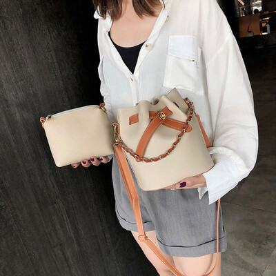 

Tailored Women Leather Solid Color Crossbody Bag Shoulder Bag Bucket BagClutch Bag