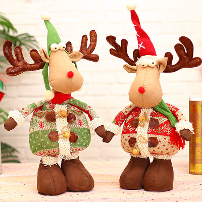 

Many memories of Christmas decorations Christmas tree ornaments children Christmas gifts telescopic Christmas dolls doll ornaments large standing elk random