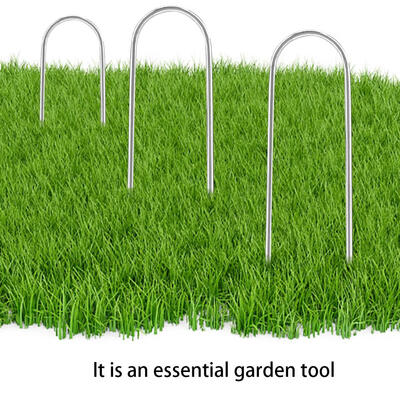 

100pcs Set Sturdy Durable Sharp Ground Garden U-shaped Pin Peg Staple Ground Pin Garden Peg