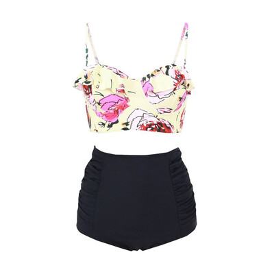 

Saidsome Womens Girls Costume Padded Floral Monokini Swimwear Bikini Suit Plus Size