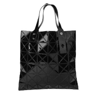

New Women Shoulder Bag Geometric Plaid Foldable Adjustable Handle Casual Tote Bag