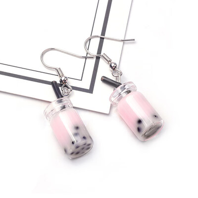 

EK643 Shiny Side New Womens Fashion Brand Jewelry Fruit Juice Cup Drop Earrings Pearl Tea Cute Summer Style Dangle Earrings