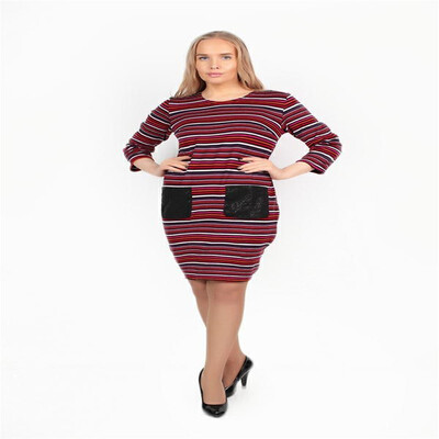 

balck&white striped pocket dress fashion