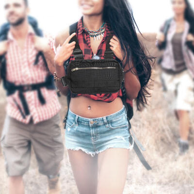 

Greensen Outdoor Sport Tactics Adjustable Waterproof Chest Bag Backpack Black