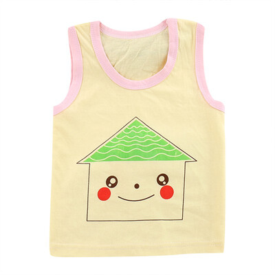 

Kids Underwear Model Cotton Girls Cartoon Tops Solid Color Girls Vest Children Singlet Tops Undershirt