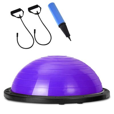 

23" BluePink Yoga Ball Balance Trainer with Pump-Purple